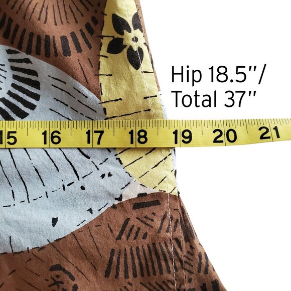 BCBG MaxAzria VTG Y2K 1990s Flared Skirt Floral Cotton Blue Brown Yellow Boho 4 - Picture 13 of 14